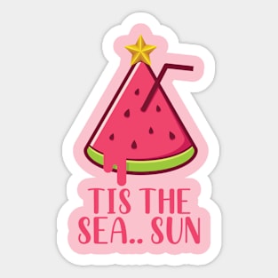 Tis The Sea Sun Sticker